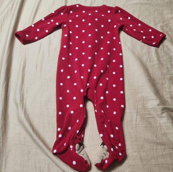 Girls Christmas footed‎ pajamas size 6-9 months - Picture 4 of 7